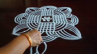 Thai Madha Traditional Padi Kolam Designs 🌹 Easy muggulu with 4\u00264 dots 🌹 simple rangoli designs 🌹