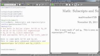 LaTeX Tutorial 04 Subscripts and Superscripts