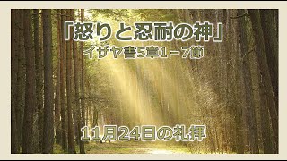 2024年11月24日 礼拝「怒りと忍耐の神」イザヤ書5章1－7節