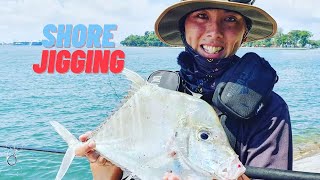 Shore jigging in Singapore.