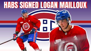MONTREAL CANADIENS SIGNED LOGAN MAILLOUX