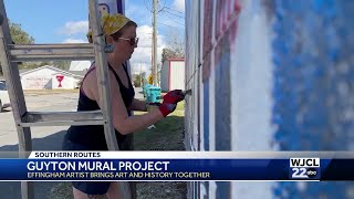 Lindsey Gerow paints new mural in Downtown Guyton