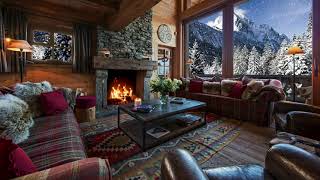 Cozy Winter Ambience - Relaxing Sounds / Fireplace & Snow for Sleep & Relaxation