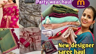 New Trending Sarees Meesho/Designer/Partywear Saree Haul/Meesho haul