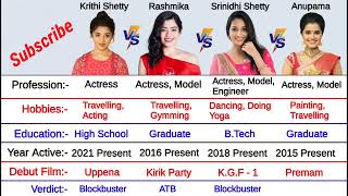 Krithi Shetty vs Rashmika Mandana vs Srinidhi Shetty vs Anupama Parameswarran Comparison