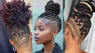 Tapered Cut Box braids with shaved side for Black Women: Achieve a Bold, Head-Turning Look!