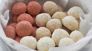 我做了3种口味的奶球/雪球饼干 Snow Ball Cookies With Milk Powder