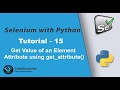 How to get value of an Element Attribute | get_attribute() property in Selenium Webdriver