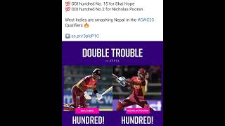 Shai Hope \u0026 Nicholas Pooran smash 100s vs Nepal | Espncricinfo #cwc #shaihope #westindies #pooran