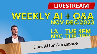 1/Nov/2023 - Google Duet, ChatGPT 20B - Weekly livestream Nov-Dec/2023 - LifeArchitect.ai LIVE
