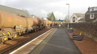 66054 Departing Dunblane on a Mossend to Aberdeen Waterloo Freight Working