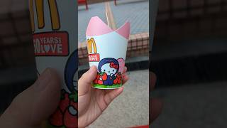 Fukuoka strawberry Sundae with Oreo cookie in cute Hello Kitty cup from McDonald's Hong Kong