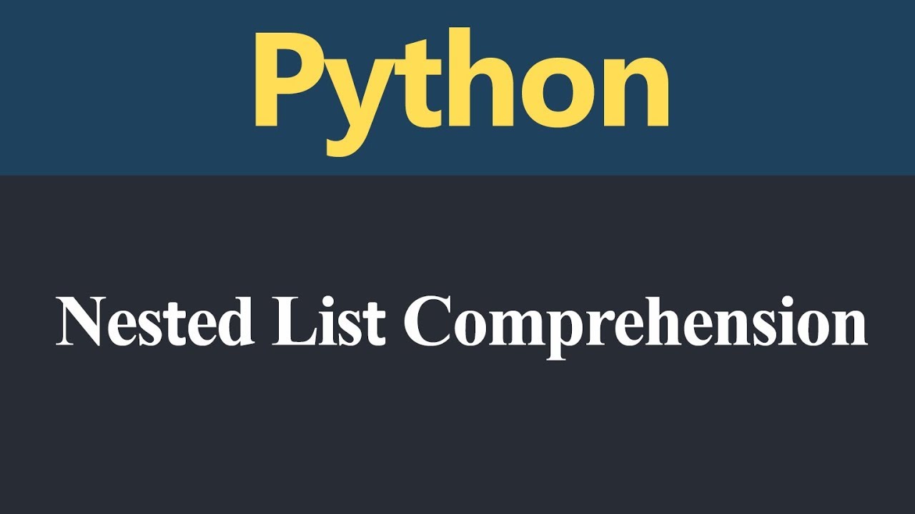 Nested List Comprehension In Python Hindi Youtube