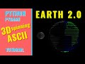 Python/Pygame 3D ASCII Spinning Earth with Moon Tutorial