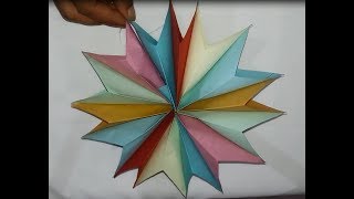For Diwali Decoration How to Make a Foldable 14 - Pointed Decorative Star Easily at Home !
