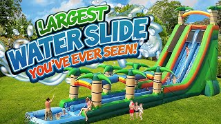 Island Tropics Water Slide | Giant Inflatable Slide | 30ft Water Slide Bouncy House