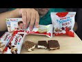 asmr kinder chocolate party mukbang eating chocolate pingui bueno maxi king candy choco bons