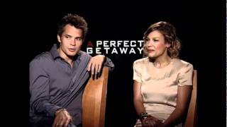 Timothy Olyphant \u0026 Kiele Sanchez talk A Perfect Getaway - JoBlo.com