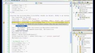 Visual Basic visual studio 2008 Insert New Record