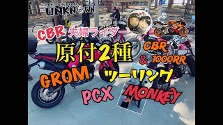 【UNKNOWN＃53】CBR夫婦ライダー嫁がモンキー125で原2種ツーリングしてきた【CBR1000RR/GROM/PCX/MONKEY125】