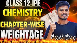 🔥Inter 2nd Year Chemistry | Chapter-wise Weightage to Score 60/60 Marks | TG \u0026 AP  IPE 2025 Strategy