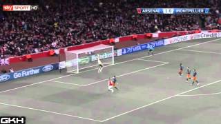 AMAZING GOAL Lukas Podolski - CL Arsenal vs. Montpellier