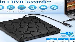 External DVD RW Drive USB 3.0 Type C 2 in 1 Interface Slim DVD CD Writer Burner Reader Pla