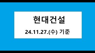 현대건설 주식 주가 전망, 차트 분석.  2024.11.27. 촬영