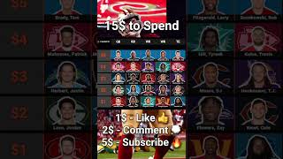 15$ to build a NFL lineup #shorts #football #trending