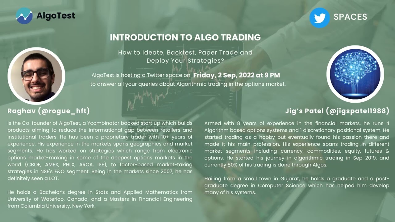 Algo Trading India | Introduction To Algo Trading | Twitter Spaces With ...