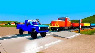 MASSIVE LEGO Trucks, Vans & Fast Cars vs. Train - Brick Rigs Gameplay - Lego Toy Destruction