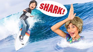 Miss Mom and Lloyd Save The Sharks - Embarrassing Skits Vlogs : The Big Green | GEM Sisters