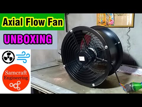 Industrial Axial Flow Fan (Cylindrical) Unboxing | Speed And Air Flow ...