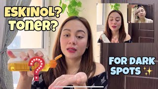 ESKINOL, Maganda nga ba sa DARK SPOTS? TONER \u0026 CLEANSER vlog ✨ / jammyllagas