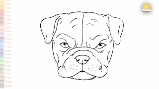 Bulldog face drawing easy | Dog drawing tutorial | How to draw A Bulldog step by step | #artjanag