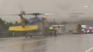 Deadly 126 Crash - Piru (Helicopter Lands on Freeway)