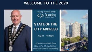 2020 State of the City Address with Mayor Hurley and the Burnaby Board of Trade.