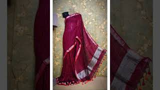 linen check saree