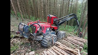 🌲4K| Komatsu 931XC goes uphill • Ritter Winch • HarvesterAction • Van Den Nagel • Loggingvideo🌲