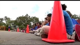 Anti-bullying message by stunt cyclists