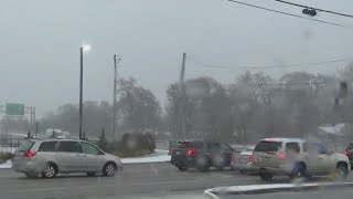 Snow falling in Northwest Indiana as Winter Storm Warning in effect