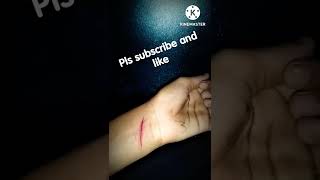 Fake hand cut 🔪 ( drawn by me RK tattoo) pls subscribe and like 🤘