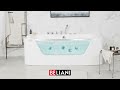 beliani freestanding whirlpool bath white barranca