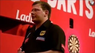 Adrian Lewis \u0026 James Wade breeze incident - PDC World Darts Championship 2012