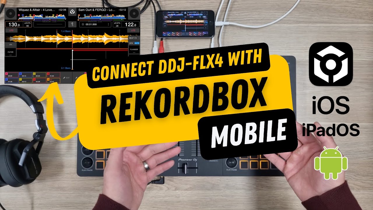 How To Connect Your Ddj Flx4 To Rekordbox Mobile Youtube