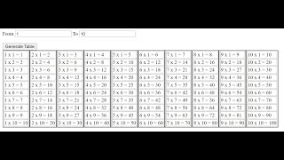 table generator in javascript