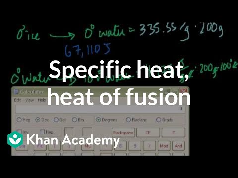 Specific heat, heat of fusion and vaporization example | Chemistry | Khan Academy Specific heat, heat of fusion and vaporization example | Chemistry | Khan Academy