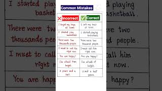 Common Mistakes in English - Incorrect to Correct English Sentences #shorts #learnenglish