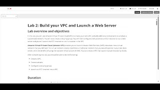 AWS Academy Cloud Foundations - Lab 2: Build your VPC and Launch a Web Server