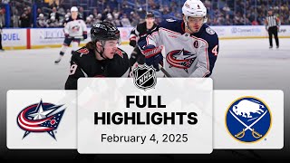 NHL Highlights | Blue Jackets vs. Sabres | February 04, 2025